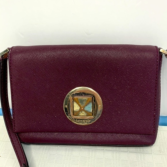 KATE SPADE Newbury Lane Sally Crossbody leather bag mulled wine - Picture 1 of 9